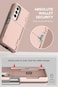 VRS Design Terra Guard Modern GO, Hinge Protection, For Samsung Galaxy Z Fold 4 Case Cover With 2 Card Holder Compartment, &amp; Front Screen Protector - Pink Sand