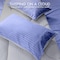 Hotel Linen Klub Reversible Down Alternative Comforter Set, Ultra Soft Brushed Stripe Microfiber Fabric, 200GSM Soft Fibersheet Filling, Size: Double 220 x 240cm, Purple &amp; Lt. Grey