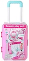 2 in 1 Pretend Play Kids Vanity Table and Chair Beauty Mirror and Accessories Play Set with Trolley Fashion  Makeup Accessories for Girls