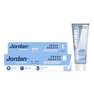 جوردن ستاي فريش معجون أسنان لنفس منعش 75 ملل - أبيض
