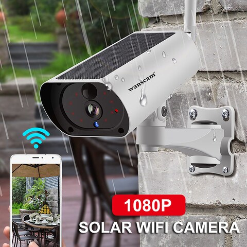Generic-1080P Solar IP Camera 2MP Wireless WiFi Camera Security Surveillance IP66 Waterproof Outdoor Camera Two Way Audio IR Night Vision Motion Detection Solar Power HD Camera