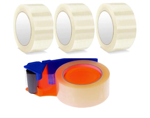 Lavish Tape Dispenser With 2 Inch 3 Pcs Clear 50 Yard Tapes