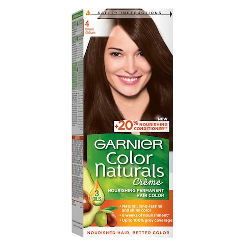 Buy Garnier Colour Naturals Cream Nourishing Permanent Hair Colour 4 Brown 110ml in UAE