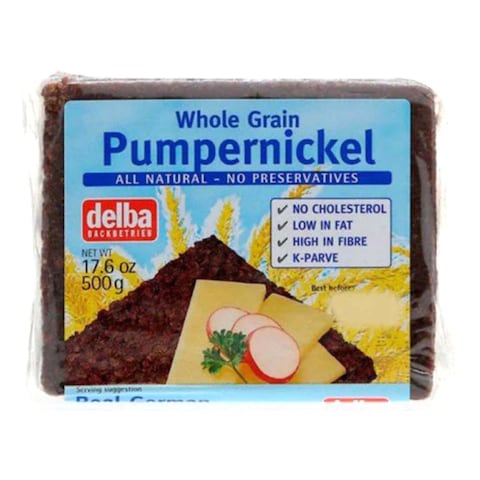 Buy Delba Organic Whole Grain Pumpernickel Bread 500g in UAE