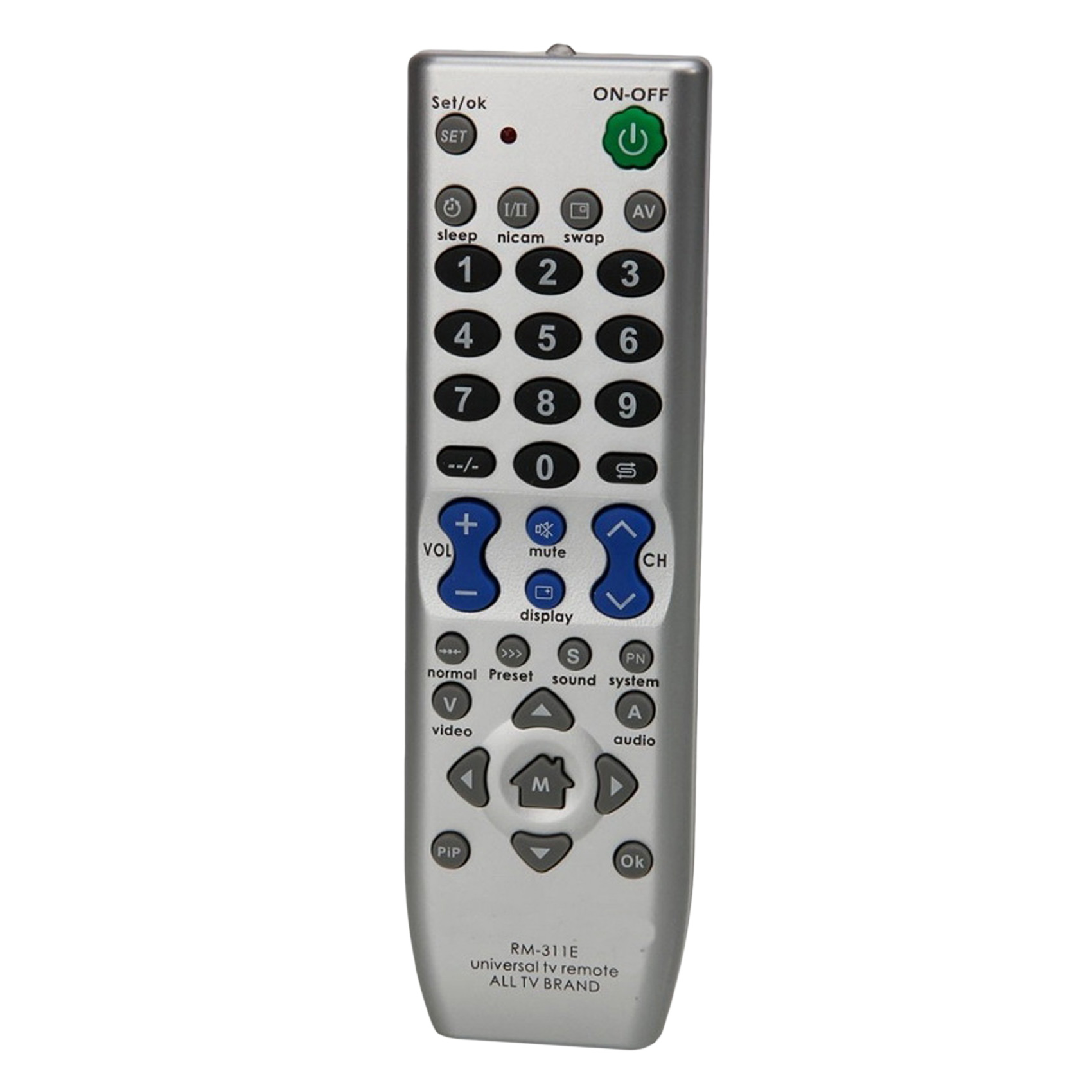 Conqueror RM311E Universal TV Remote Control Silver