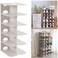 6 Tier Plastic Adjustable Shoe Rack Storage Organizer Shoes Shelf Space Saving Shoes Stand White
