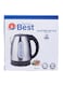 Techno Best Stainless Steel Kettle With Water Level 1.8L, 1850W, BSK-001, Silver/Black