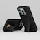 Levelo Morphix Silicone Case For iPhone 15 Pro Max With Premium Leather Kickstand Grip: Versatile Multi-Positioning, Shock-Proof Design, And Anti-Scratch Protection (Black)