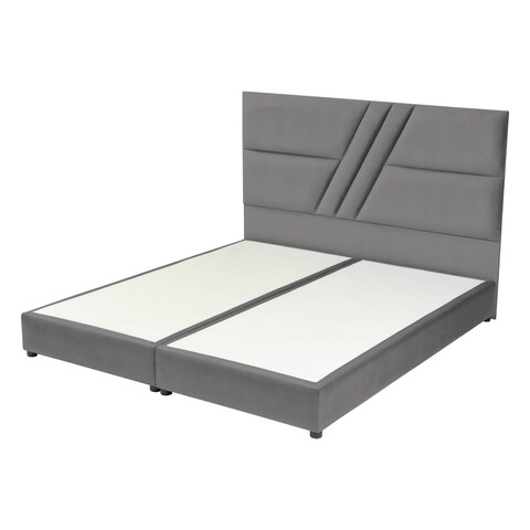 إن هاوس غرناطة هيكل سرير منجد بالمخمل - نفر ونص - 200×140 سم - رمادي