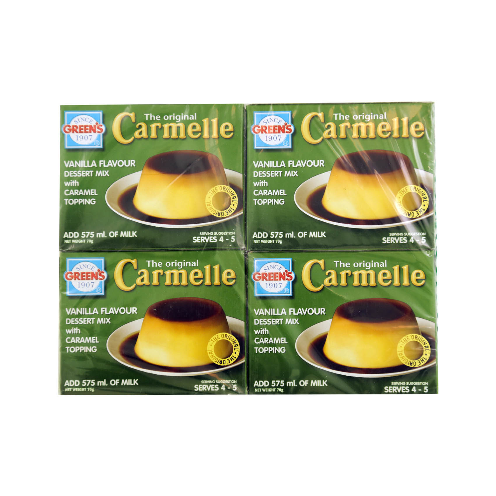 Greens The Original Carmelle Vanilla Flavour Dessert Mix With Caramel Topping 70g Pack of 12