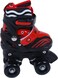 Top Gear Roller Skates Shoes, TG 9008, Adjustable For Kids, Double Row 4 Wheel With All Wheels, Fun For Kids, Red, Large