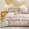 Luna Home-Premium King size 6 pieces Without filler, Plain beige color ruffles design, Bedding Set