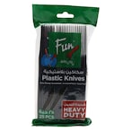 Buy Fun Everyday Heavy Duty Plastic Knives Black 25 PCS in UAE