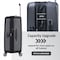 Eminent Hard Case Travel Bag Makrolon Polycarbonate Trolley Luggage Set Lightweight Expandable Zipper Suitcase 4 Quiet Wheels With TSA Lock KG82 Black