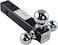 Toptow 64173Hp Trailer Hitch Tri Ball Mount With 5/8 Inch Hitch Pin, Chrome Balls, Fits For 2 Inch Hitch Receivers, Hollow Shank