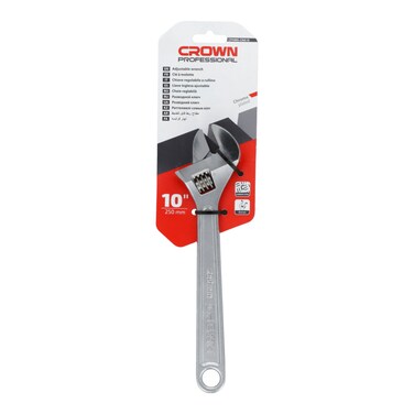 Crown Professional Adjustable Wrench Chrome Platted 250 mm