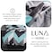 Luna Home King size 6 pieces, without filler, light blue geometric design.