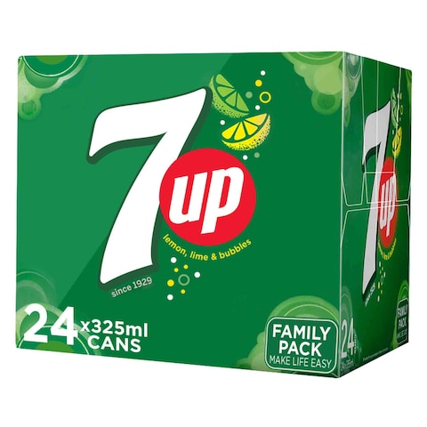 7UP, Carbonated Soft Drink, Cans, 325ml x 24