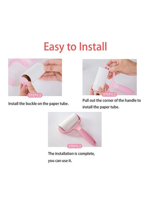 Marrkhor Lint Roller With 5 Refills Pink/White 18X11X10cm