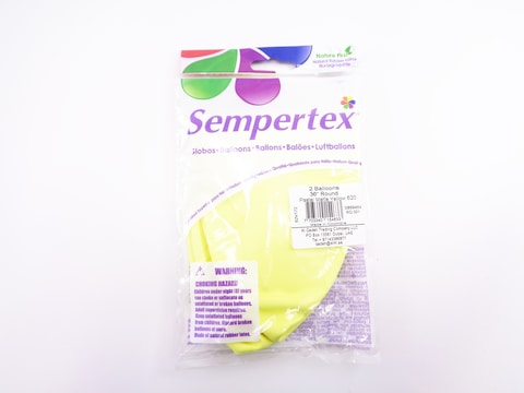 Sempertex 36&#39;&#39;Round Balloon, Latex Balloons, Pastel Matte Yellow, 2 Pcs, 91.5cm