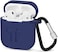 Generic Apple Airpod Thick Silicone Shockproof Case Cover With Hanging Clip - Blue