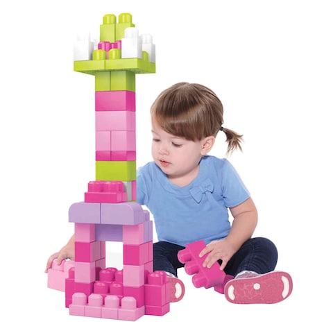 Fisher-Price Mega Bloks First Builders Big Building Block Bag Set 60 Pieces 1+ Years Pink