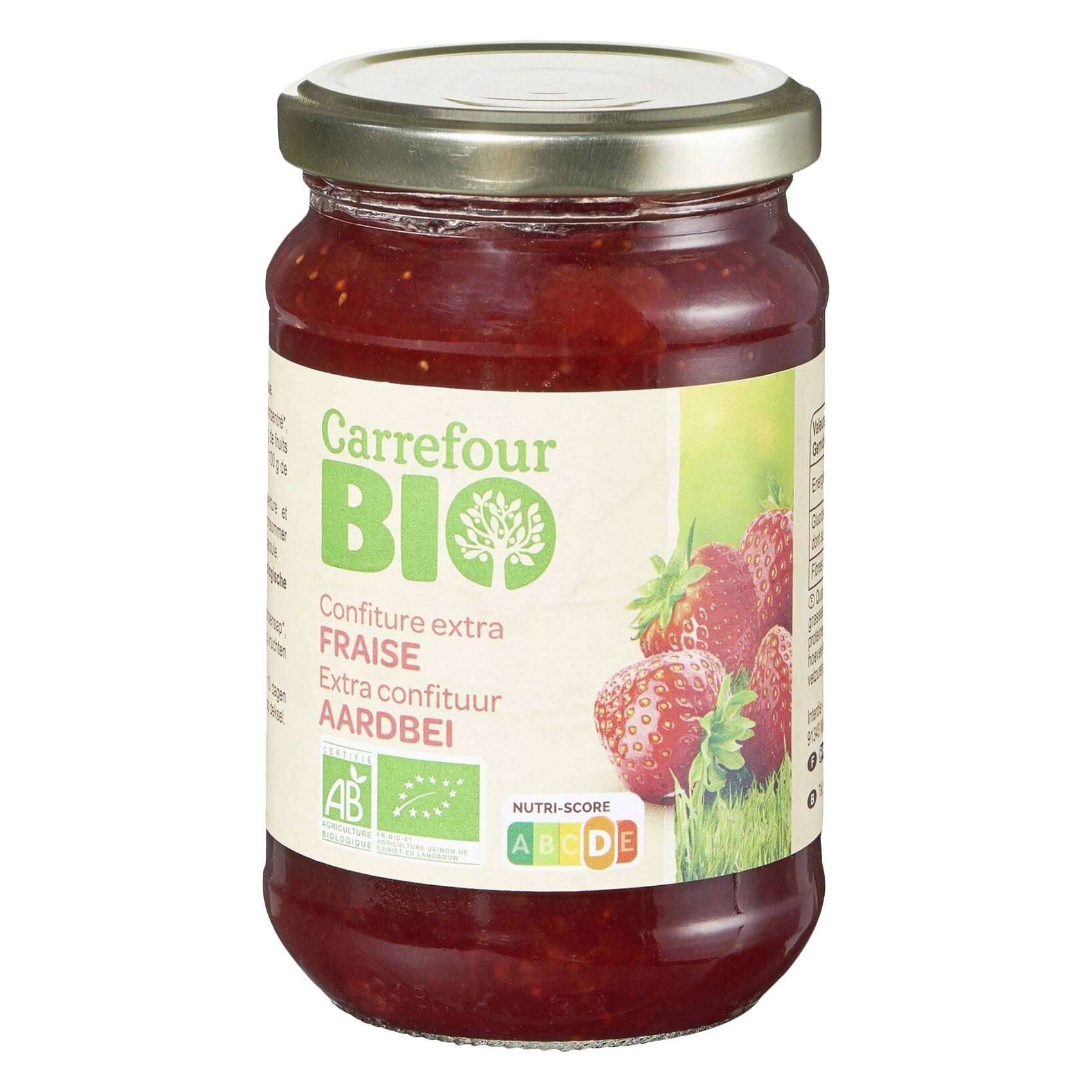 Carrefour Bio Extra Thin Strawberry Jam 360g