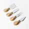 4 Pieces Set Cheese Knives with Bamboo Wood Handle Steel Stainless Cheese Slicer Cheese Cutter (Bamboo Handle)
