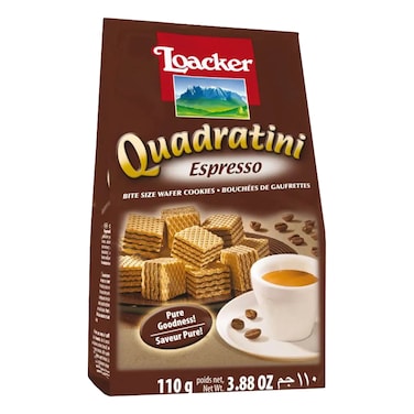 Quadratini Wafer Bag Espresso 110g