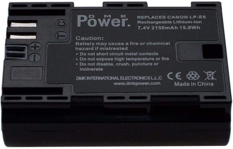 DMK POWER Battery AND Charger (2PACK) LPE6 FOR CANON EOS 5D II 5D III EOS 7D 60D LC-E6E