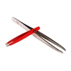 Buy QVS Fine Slant Tip Tweezer With Micro Tweezer Multicolour  2 PCS in UAE