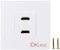 HDMI Compitable Wall Plate White 86 Type Wall Panel Socket HDtTV High Definition Digital TV Network Cable Outlet (2 Port)