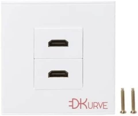 HDMI Compitable Wall Plate White 86 Type Wall Panel Socket HDtTV High Definition Digital TV Network Cable Outlet (2 Port)