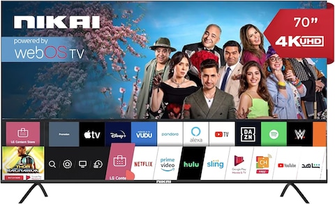 Nikai 70 Inch Smart TV, 4K Ultra HDR, LED WebOS Platinum Series, Magic Remote, Cinema Screen Design, Dolby Audio, Smart Voice Control, Apps YouTube, Netflix, Amazon Prime, Shahid &ndash; NIK70MEU4STN1