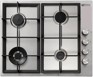 General Supreme, Flat Gas Built-In, 60Cm, 4 Burners Gas, Cast Iron, Full Safety, Turkish (Installation Not Included)