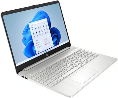 HP Laptop 15S-FQ5141NE, Intel Core i3-1215U, 4GB RAM, 256GB SSD, Windows 11, 15.6&quot;, Natural Silver, English-Arabic Key Board-International Version