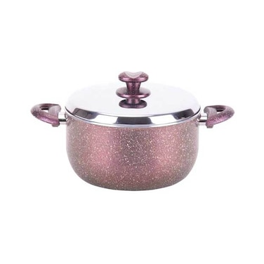 Nouval Granite Plus Stew Pot With Lid - 16 Cm - Brown