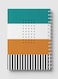 Lowha Spiral Notebook With 60 Sheets And Hard Paper Covers With Abstract Stripes Design, For Jotting Notes And Reminders, For Work, University, School