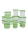 طقم علب تخزين 17 قطعة شفاف / أخضر