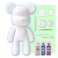 DIY CREATE YOUR OWN UNIQUE ACRYLIC FLUID POURING PAINT BEAR (9 inch - 23 cm) COMPLETE SET, colors: White, Light-Blue, Light-Purple. Arts and Crafts, Customize Handmade Creative Birthday Gift