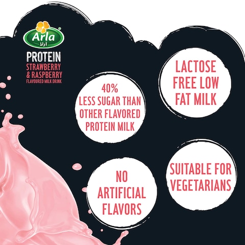 Arla Protein Strawberry and Raspberry Flavoured Milk Drink, 500ml