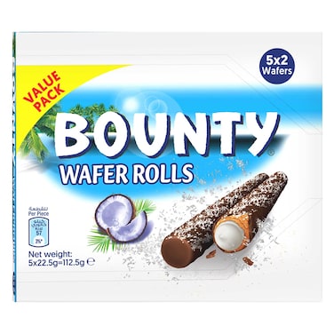Bounty Chocolate &amp; Coconut Wafer Rolls 22.5g x5