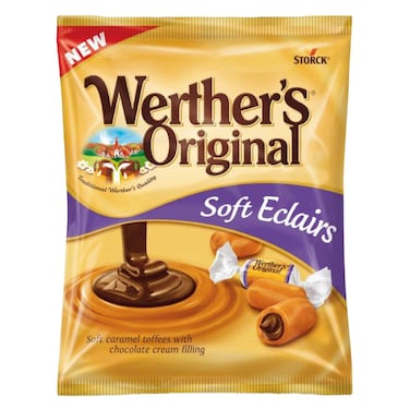 Werther&#39;s Original Soft Eclairs Cream Toffees With Chocolate Cream Filling 100g