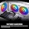Thermaltake Ct140 ARGB Sync PC Cooling Fan White (2-Fan Pack), 5V Motherboard Sync, 16.8 Million Colors 9 Addressable LEDs, 140 mm Hydraulic Bearing Case/Radiator Fan, Cl-F154-Pl14Sw-A