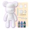DIY PAINT YOUR OWN BEARBRICK BEAR FIGURE KIT (7 inch - 18 cm) Pour Over Acrylic Fluid Paint and create a unique display piece. COLORS: Silver, Light-Blue, Blue-Green