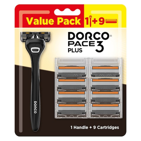 Buy Dorco Pace 3 Plus Razor Cartridge Black 10 PCS in UAE