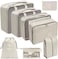 7 Set Packing Cubes Clothes Storage Bag Luggage Packing Organizers for Travel Accessories(Beige)