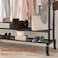 Jjone Clothing Garment Rack, Metal Double Rail Hanging Clothes Storage Shelf For Boxes, Shoes, Boots, Commercial Grade, Multi-Purpose, Entryway Shelving Unit For Home Office Bedroom (X037-217Black)