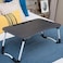 Lushh Foldable Laptop Table with ipad Holder , Cup Slot Adjustable Anti Slip Legs for Indoor Study Eating Reading Watch Movies on Bed, Black