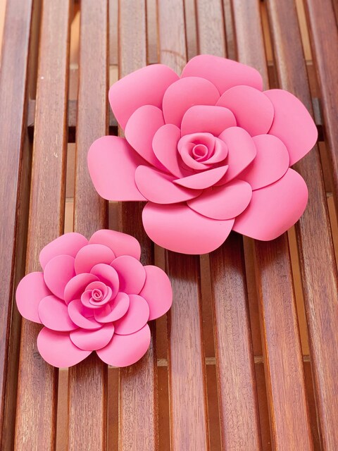 3D Foam Flower Wall D&eacute;cor Pink Color 16x16cm
